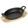 Cast Iron 15*9.5*3cm Oval Baking Roasting Dish Cooking Pan